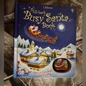 Usborne Pull-Back Busy Santa Book with Sleigh Cart NEW Rare Find